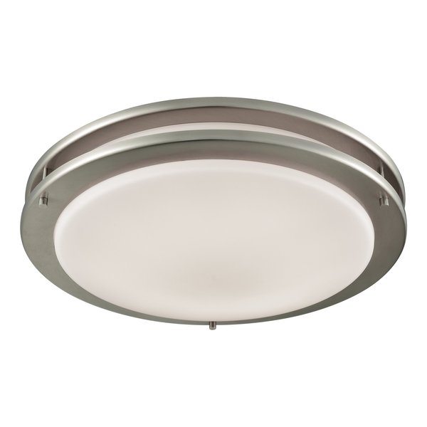 Thomas Clarion 15'' Wide 1Light Flush Mount, Brushed Nickel CL782022